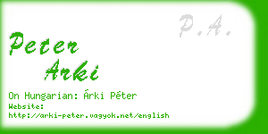 peter arki business card